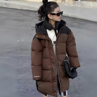 韩国新款儿童羽绒服90白鸭绒中长款过膝加厚宝宝男童女童中大童潮