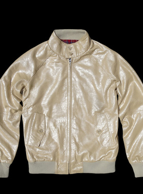 仅10件！爆裂剌手微掉渣！珍珠色爆裂做旧闭绒山羊皮真皮皮衣G9款