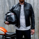 马皮夹克致敬Cafe Racer咖啡骑士款 立领真皮皮衣男夹克双向节领口