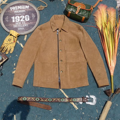 奢货级无内衬反绒山羊皮真皮皮衣