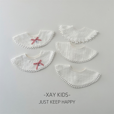 口水巾ins波浪边纯棉防吐奶