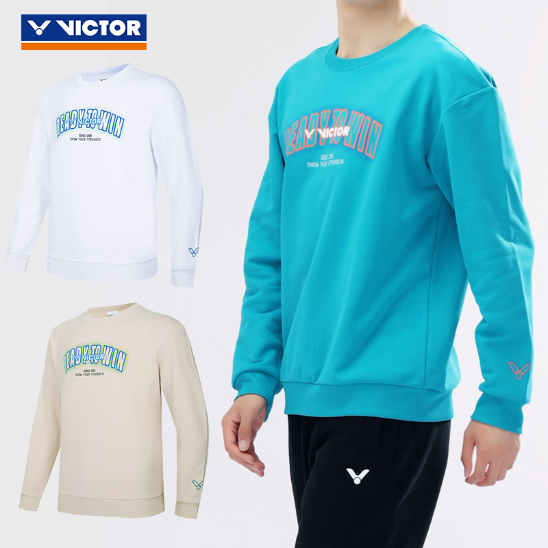 秋冬新款victor胜利羽毛球羽毛球运动卫衣保暖男女同款时尚速干