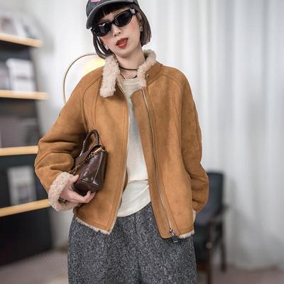 美式复古轻奢休闲外套冬款爆款2024新款毛毛外套女百搭英伦风806