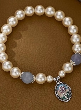 新款复古法式珍珠手链