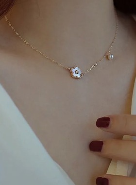 真金电镀小众设计感贝壳项链