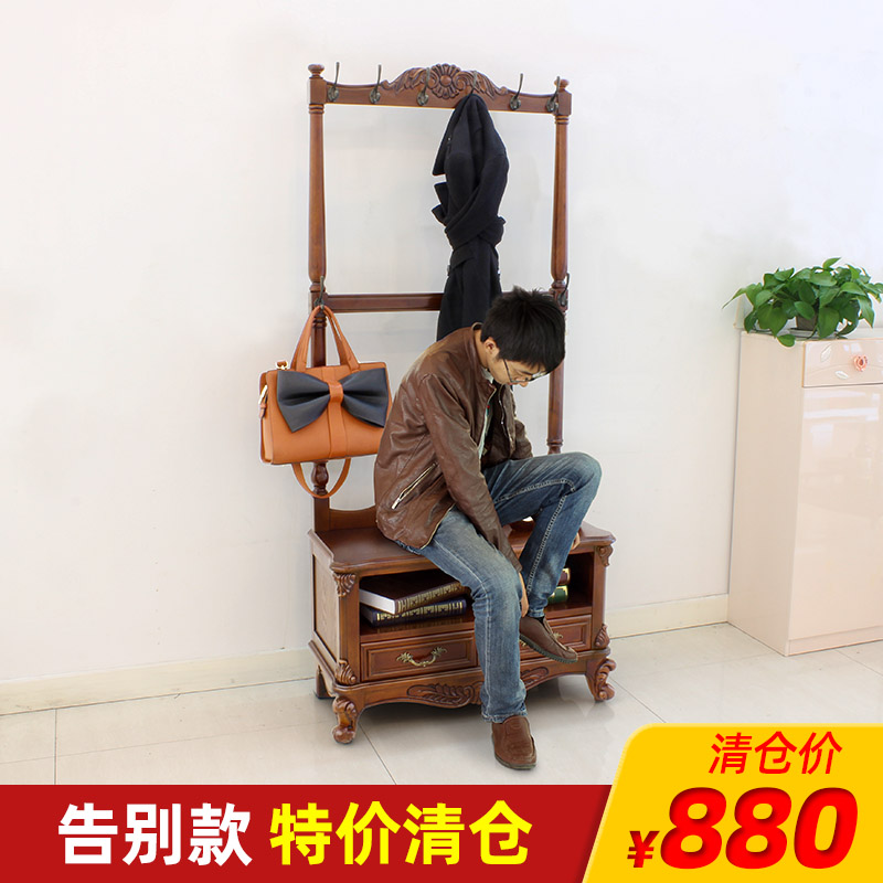 多功能美式一体进门置物挂衣架图片