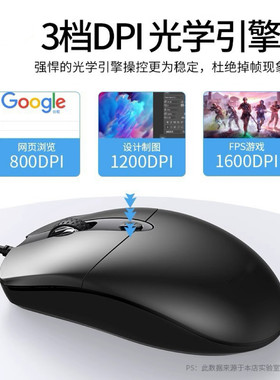 加长线鼠标台式笔记本 3米2米5三米两USB扁口有线电脑鼠标PS2商务
