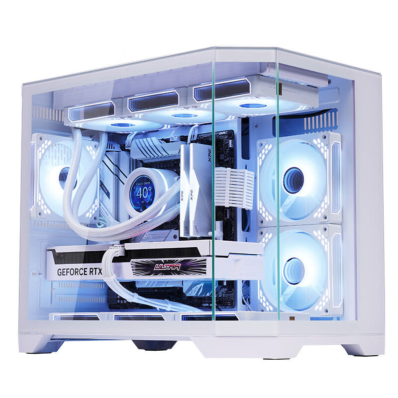 玩嘉梦想家海景房机箱MATX曲面鱼缸240/360水冷台式电脑机箱