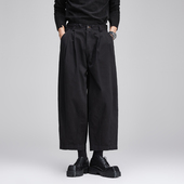 高品质 百搭 廓形男休闲裤 日系复古直筒阔腿裤 宽松剪裁腔调哈伦裤