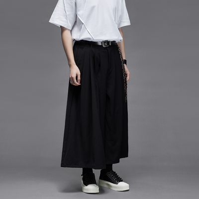九分裤阔腿裤日系复古剪裁休闲裤