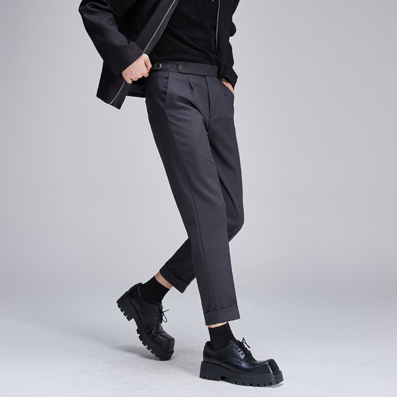时尚简约直筒秋冬长剪裁男西裤