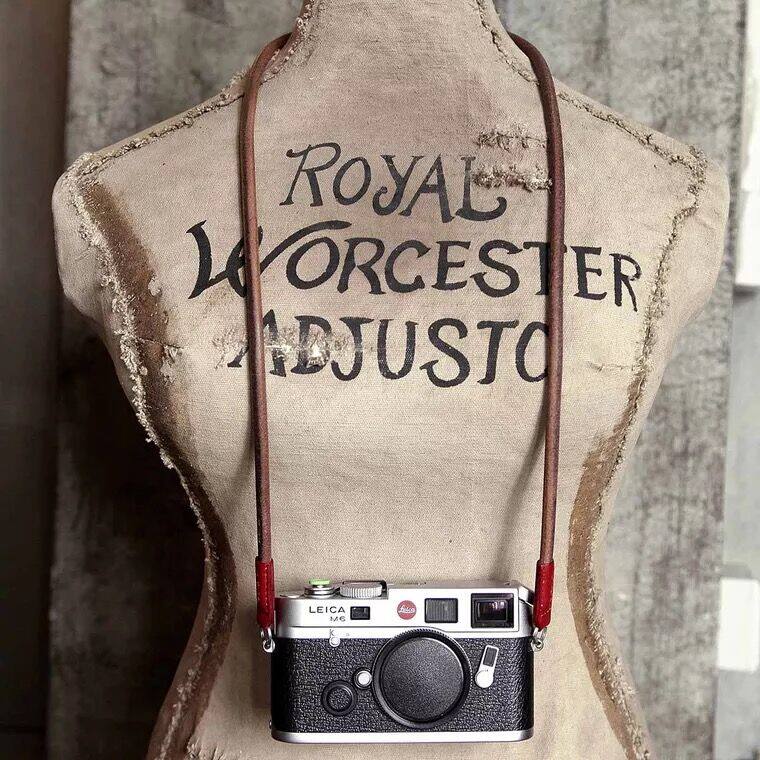 cam-in植鞣牛皮复古肩带微单真皮相机背带富士徕卡圆孔斜挎皮挂绳