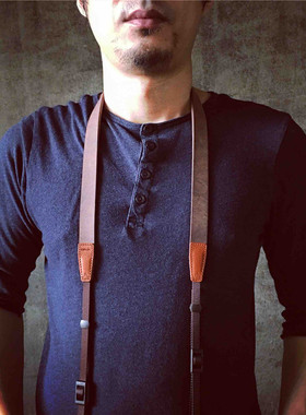 cam-in 意大利原厂植鞣牛皮专业复古相机背带 通用接口 CS148