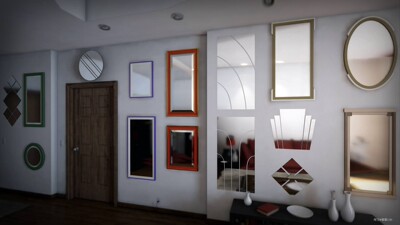 UE4 虚幻4 DC Mirror Set 4.20 - 4.27 道具模型 镜子 室内