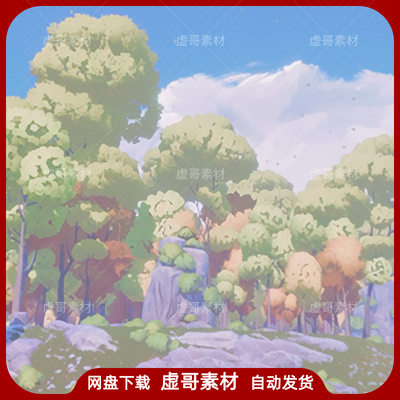 UE4UE5场景 Stylized Colorful Nature Pack 卡通唯美森林场景