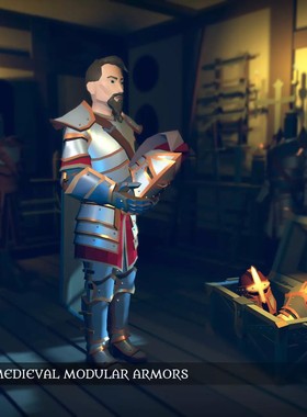 U3D低边角色模型 Lowpoly Medieval Modular Armors 4.1