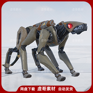 UE4UE5赛博改造仿生战斗机械犬机器狗角色含动画 Cyberhound