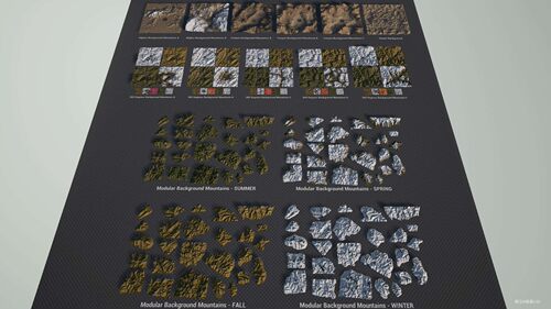 UE4 虚幻4 Landscape Backgrounds 4.25 虚幻四季山石变化场景