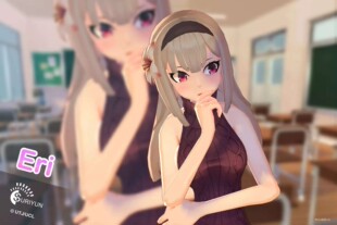 U3D模型 日系卡通可爱女孩模型 校服泳装睡服人物 Eri v1.2