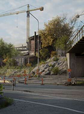 虚幻4场景 微元素 高速公路火车铁路铁轨Highway - Environment