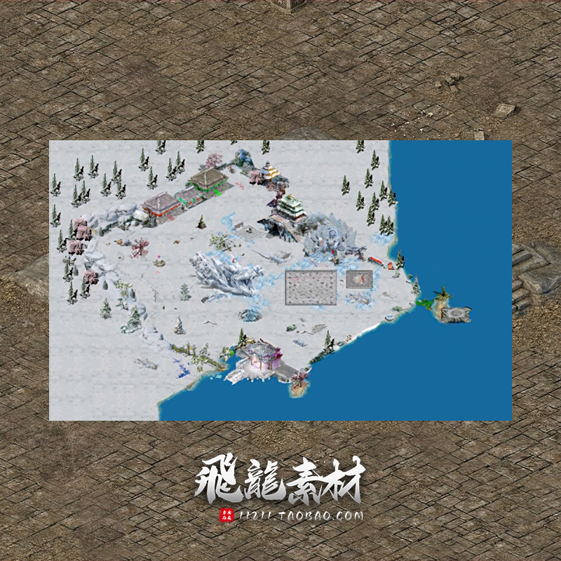 传奇地图素材海边大主城地图高清动态独立地砖冰雪圣诞玛法土城