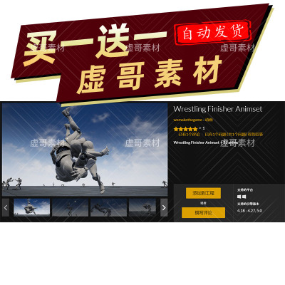 UE5摔跤格斗动画包素材