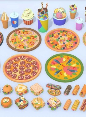 U3D 卡通快餐汉堡饮料模型 Fast Food Mega Constructor 1.0