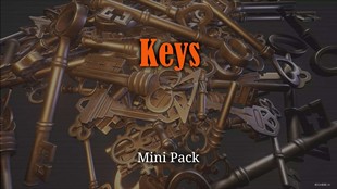 Keys U3D模型 Pack 门箱子钥匙Mini V1.0 迷你钥匙模型