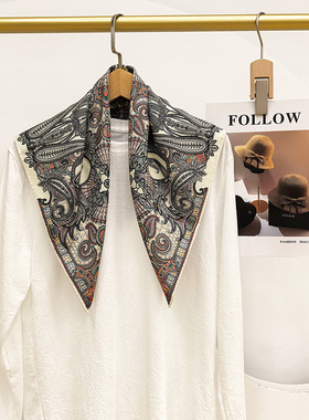 【张琪JIEJI专属】双面同色真丝羊毛丝巾65cm中方巾秋冬保暖围巾