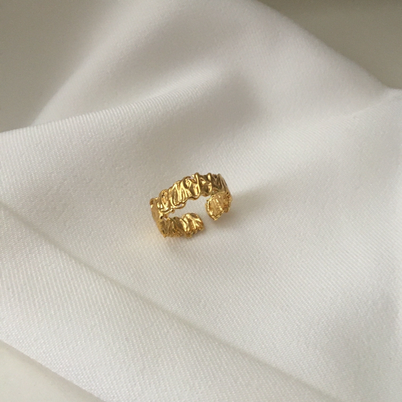 不掉色小众轻奢时尚复古设计开口戒指