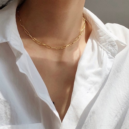 复古小众设计感法式14K金钛钢时尚潮流ins个性百搭博主链条锁骨链