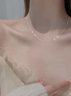 [钛钢不掉色]简约百搭项链女轻奢ins气质高级锁骨链任意搭配素链