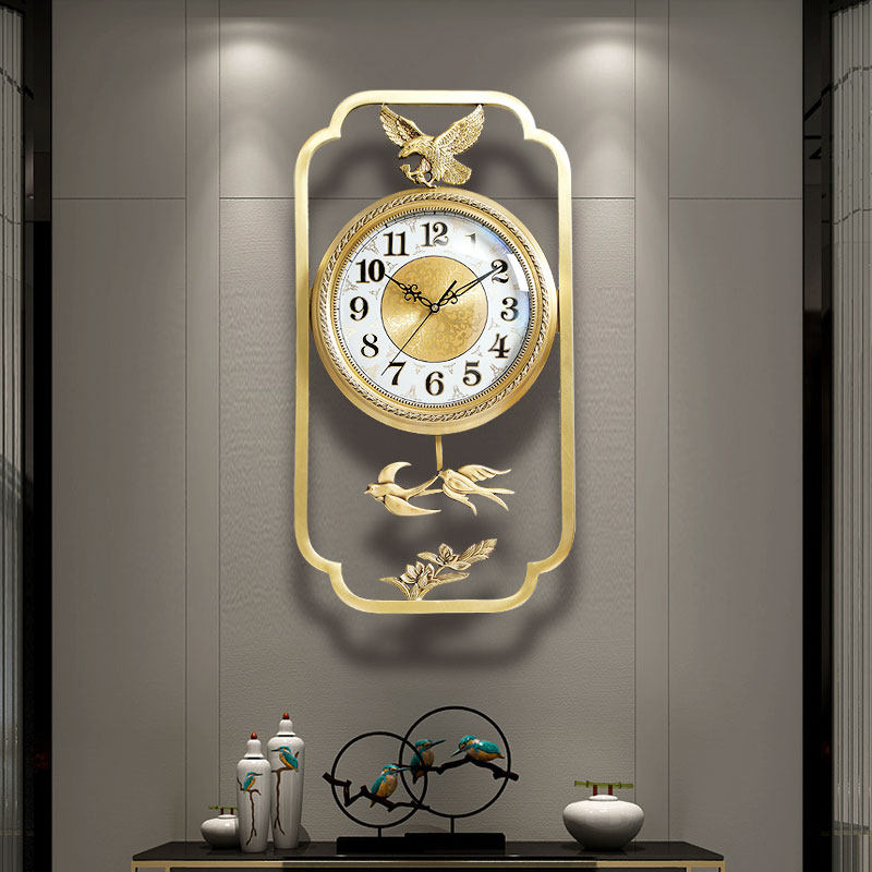 新中式创意纯铜挂钟客厅家用艺术轻奢时钟中国风大气静音个性钟表在类目 家居饰品, 家居钟饰/闹钟, 挂钟中 - 来自Buy2taobao.com提供专业的淘宝代购服务