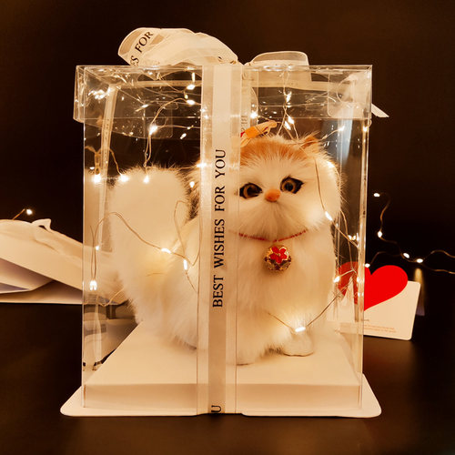 仿真动物模型小猫咪儿童毛绒玩具礼物会叫的猫宠物玩偶公仔娃娃 - 封面