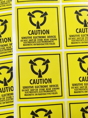 CAUTION黄色静电标封口标