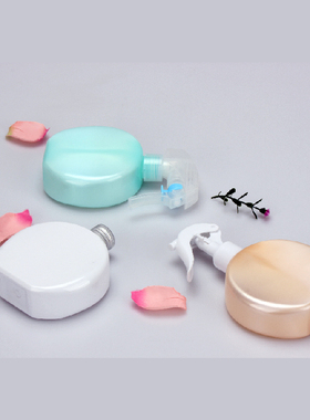 200mlPET小容量新款高端扁圆形超细雾化妆爽肤水可爱便携喷雾空瓶