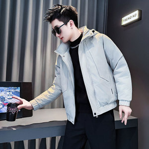 MF107-P138 控178 冬季社会小伙加厚保暖棉衣棉服连帽外套 白色1，男装棉衣，电商A220