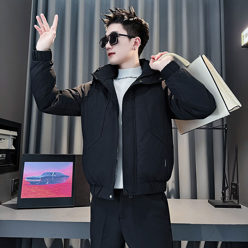 MF107-P138控178冬季社会小伙加厚保暖棉衣棉服连帽外套黑色1,男装棉衣,电商A220