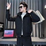 MF107-P138控178冬季社会小伙加厚保暖棉衣棉服连帽外套黑色1，男装棉衣，电商A220