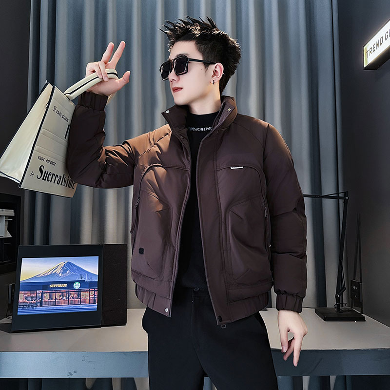 MF86-P138控178冬季社会小伙加厚保暖立领棉衣棉服外套咖色2,男装棉衣,电商A220