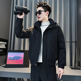 MF107-P138控178冬季社会小伙加厚保暖棉衣棉服连帽外套咖色1，男装棉衣，电商A220