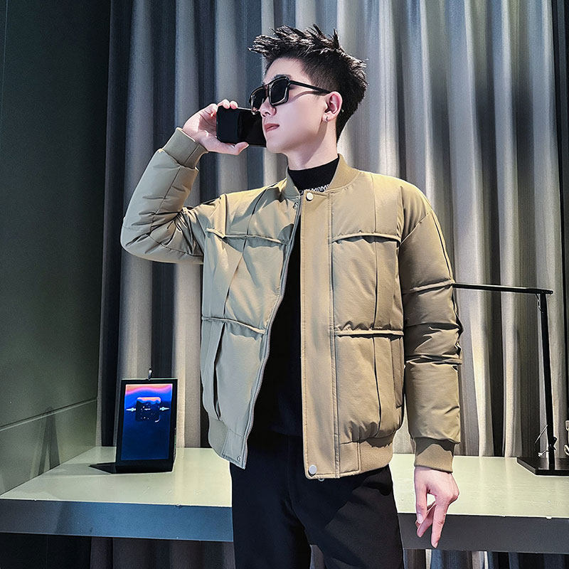 MF75-P138控178冬季社会小伙店主风棒球领棉衣棉服外套卡其1，男装棉衣，电商A220