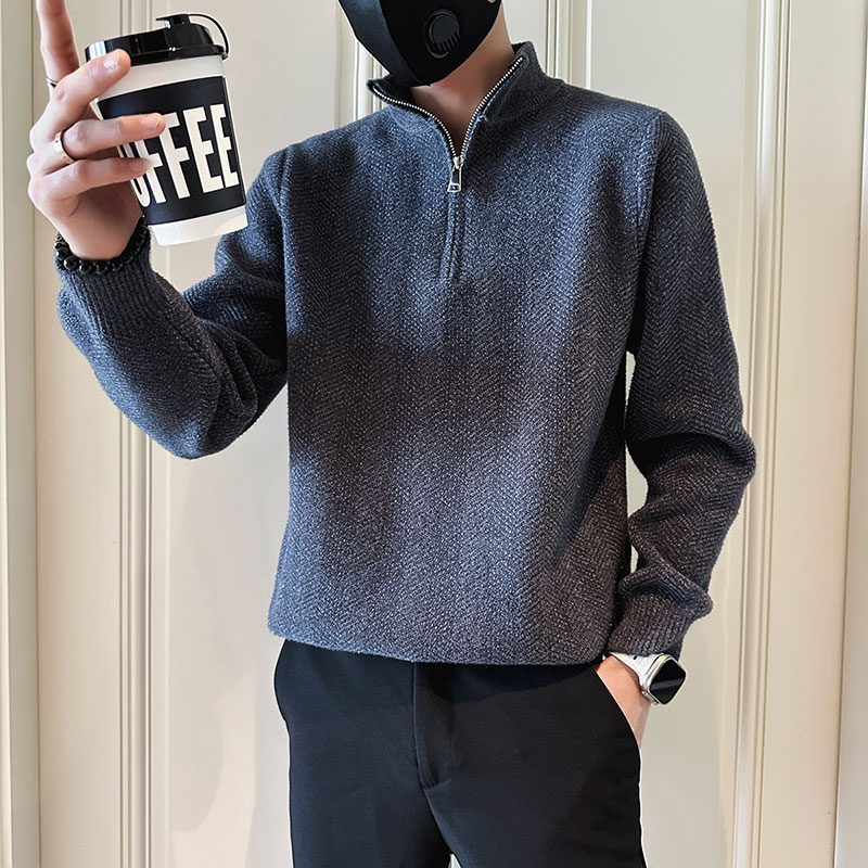 SM74-P68控98社会小伙店主风男潮毛衣针织衫灰2,男装针织衫/毛衣,电商A220