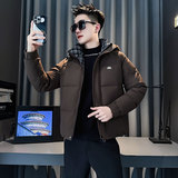 MF105-P138控178冬季社会小伙加厚保暖棉衣棉服连帽外套咖色2，男装棉衣，电商A220