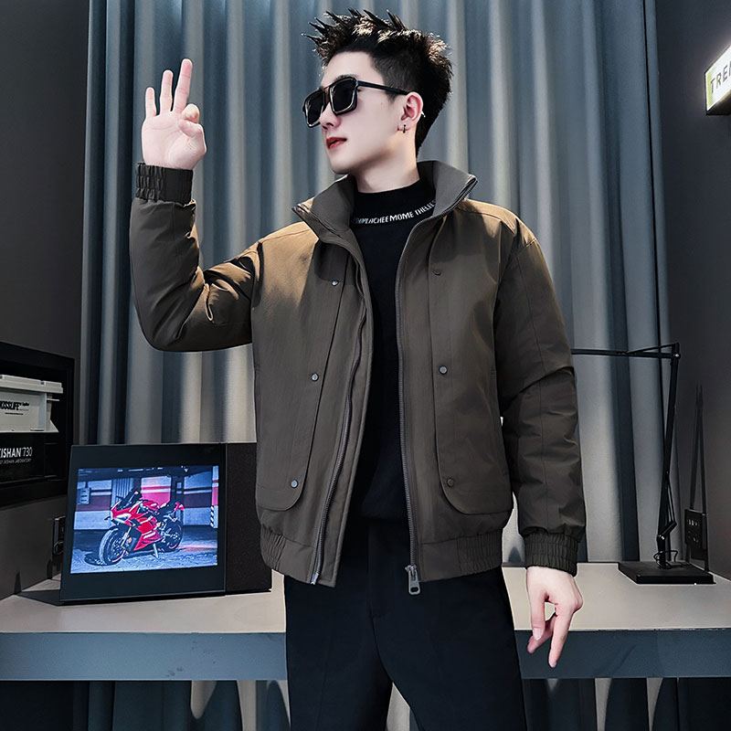 MF93-P138 控188  冬季社会小伙加厚保暖立领棉衣棉服外套  咖色2图片
