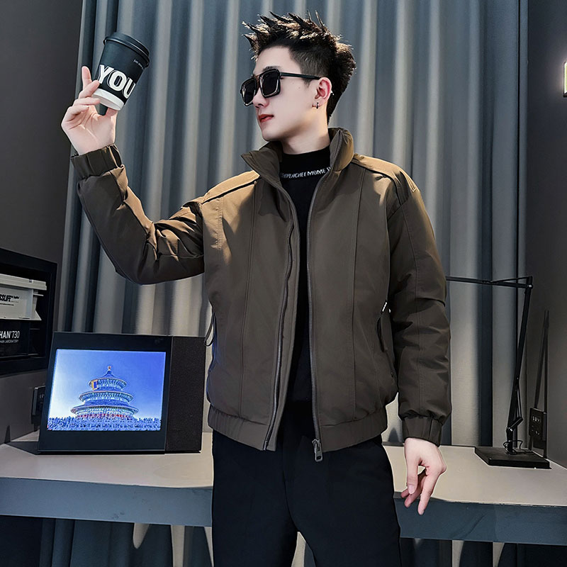 MF92-P138 控188  冬季社会小伙加厚保暖立领棉衣棉服外套 咖色1图片