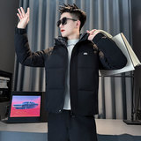 MF105-P138控178冬季社会小伙加厚保暖棉衣棉服连帽外套咖色1，男装棉衣，电商A220