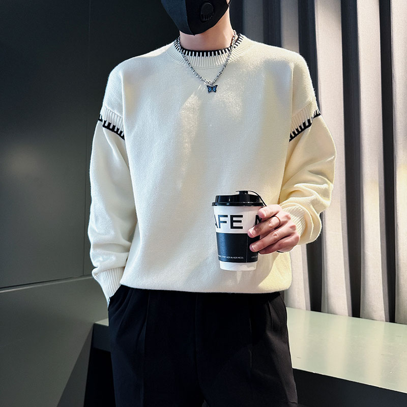 SM91-P78控108社会小伙店主风男潮毛衣针织衫黑2,男装针织衫/毛衣,电商A220