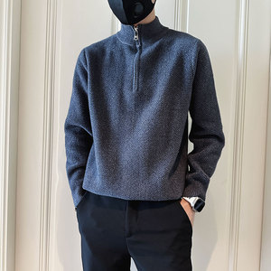 SM74-P68 控98 社会小伙店主风男潮毛衣针织衫 灰2图片