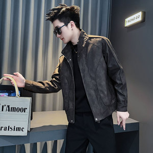SJ160-P128 控168 秋冬装社会小伙皮衣夹克外套店主风潮上衣 黑1图片